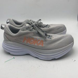 EUC Hoka One One Women's Bondi 8 Lace Up Athletic Shoe Gray Size 10 Wide